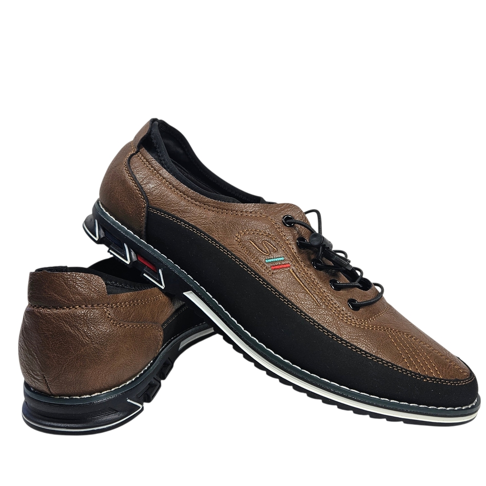Men's Brown & Black Casual Slip-On Loafers